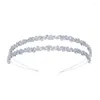 Hair Clips INS Style Sparkling Zircon Headband For Women's Exquisite Wedding Headwear Versatile Daily Double Layered