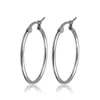 Boucles d'oreilles créoles 4 paires/ensemble 25/35/45/55mm, rondes classiques en acier inoxydable pour femmes, breloque petit/grand cercle, bijoux d'oreille, cadeau