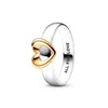 S925 Sterling Silber neuer zweifarbiger herzförmiger Ring für Mädchen, Ring für Paare, Verlobungsgeschenk