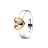 Bague en argent sterling s925, bicolore, peut glisser en forme de cœur, pour filles, cadeau de fiançailles pour couples, nouvelle collection