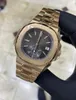 Nova chegada de luxo relógio de pulso novo automático nau tilus 5980/1r mostrador preto 18kt rosa ouro relógios masculinos a065
