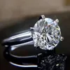 4ct Moissanite diamanten 18k witgouden ronde Moissanite verlovingsring