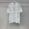 24SS Primavera / Verão Novo Designer Masculino T-shirt de Alta Qualidade Impressão Inkjet Design de Manga Curta Tamanho dos EUA Versão Solta Designer de Luxo Camisa Polo