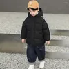 Casaco de inverno plus veludo quente com capuz jaqueta 2-9 anos menino menina coreano versátil casual esportes 2023 moda crianças roupas