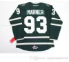 Hockey # 93 Mitch Marner Jersey OHL London Knights CCM Premer 7185 Mitch Marner Mens 100% cousu broderie maillots de hockey sur glace vert noir