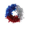 Decorative Flowers Olive Wreaths Patriotic Party Decoration Independence Day Red White And Blue Three Shiny Wreath Home Window Suction Cups