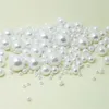 1000pcs İnci Yuvarlak Beyaz İnci Taklitleri Abs Boncuk Bulguları 4 6 8 10 Mücevher Yapımı için 12mm240D