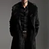 Men's Fur Faux 2023 imitation mink fur integrated long winter wear clothing jackets trench coat men korean fashion windbreakers 231216