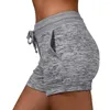 Damen-Shorts und Damen-Taschen, Kordelzug mit weicher Activewear, bequeme Yoga-Hose, kurz für Damen, elastischer Bund