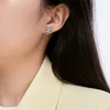 Boucle d'oreille Designer pour femme Argent sterling 925 Diamant de luxe Coeur rond Rose Bleu Vert 5A Zircone Or 18 carats Boucles d'oreilles pour femmes Bijoux Filles Coffret cadeau