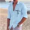 Męskie koszule 2023 Wzór mody sporty na zewnątrz koszulka Lapel Spring Summer Soft Wygodna Zdrowa tkanina top s-6xl