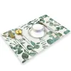 Table Mats Rubber Mat 4Pcs Autumn Maple Printed Polyester Placemat Festive Setting Dinner Plate Cup With Heat Insulation