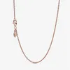 Nouvelle arrivée 925 Sterling Silver Rose Gold Classic Cable Chain Collier avec fermoir à homard Fit Pendentifs et charmes européens Fine Je262a