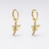 Hoop Earrings Stylish Dragonfly Zircon Pendant Nature-Inspired Jewelry For Women Men Personality Piercing Ear Accessories