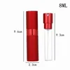 8ml 15ml Recarregável garrafa de perfume reabastecida portátil embalagem líquida de líquido Atomizador vidro interno tanque de metal de alumínio