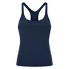 Aktiva skjortor Kvinnor Slim Fitness Tank med Pads Logo Elastic Yoga Croped Plus Size Workout Tops Female Suring Gym Clothes Sportwear