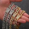 Gioielli di moda 12MM Largo Catena di inchiostro cubano Strass ghiacciati Cavigliera riempita per le donne Punk Hip-hop Bracciale alla caviglia Link 303V