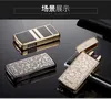Jobon High-end Dual Arc USB Rechargeable Lighter Metal Portable Windproof Shaking Ignition LED Battery Display Gift for Men