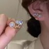 Boucles d'oreilles en argent pour femmes, Clips d'oreille en perles, strass, cristal, luxe, bijoux à la mode, cadeau de fête