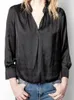 Women's Blouses Spring And Summer Women Shirts Pleated Satin V-neck Shirt Regulai Fit Tops