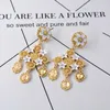 Dangle Earrings Baroque Vintage Luxury Rhinestone Crystal Big Cross For Women Fashion Jewelry Dress Accessories Earring