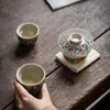 Kieliszki do wina Japanesestyle Travel Tea Zestaw herbaty Ivy Flower Ceramiczne przenośne zestawy herbaciarni z pudełkami Castring Teapot Home Outdoor Szybkie filiżanki Tełaki 231216