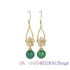 Boucles d'oreilles pendantes en Jade et Zircon, amulette en cristal d'argent 925 pour femmes, calcédoine, cadeaux à la mode, bijoux en pierres précieuses naturelles