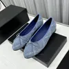 Designer balet Flats Paris Luksusowy nadruk dżinsowy buty