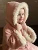 Пуховое пальто с оленем Jonmi, зимние утепленные меховые пальто для маленьких девочек, корейский стиль, детская розовая теплая длинная верхняя одежда принцессы с капюшоном