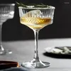 Şarap bardak Avrupa tarzı kokteyl cam bar bardağı oyulmuş geniş ağız şampanya martini brendi tekila votka