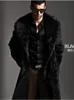 Men's Fur Faux Autumn and Winter Large Lapel Long Jacket fashion thicken Overcoat Mens Clothing 231216