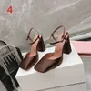 Nouveau talon haut tête carrée chaussures habillées sandales femmes de luxe chaussures habillées fête usine dentelle boîte taille 35-42 avec boîte hauteur du talon 9.5 cm