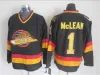 Throwback Vancouver Retro Canucks Hockey 10 Pavel Bure Jersey 1 Kirk McLean 19 Markus Naslund Vintage Black White Yellow Team Ing For