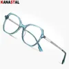 Sunglasses Women Blue Light Blocking Glasses Trendy Acetate Fiber Metal Eyewear Prescription Eyeglasses Frame Men Anti Ray Computer Goggles