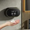 Distributeur de savon liquide Portable automatique à induction lavage des mains désinfectant temps affichage de la température USB Charge support mural mousse 231216