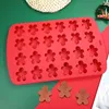 Baking Moulds H7EA 24 Cavity Christmas Silicone Mold Cake Decorating Tool For Making Candy Soaps