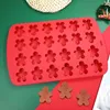 Moldes de cozimento H7EA 24 Cavidade Natal Molde de Silicone Bolo Ferramenta de Decoração para Fazer Sabonetes Doces