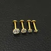 Kristall CZ Edelstein Lippen Ohrstecker Gold Labret Tragus Ohrringe 316L Edelstahl Zirkon Lippennagel medizinische Stahlnägel rund 2mm 3mm 4mm2357