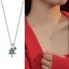 Chaînes chaînes S925 en argent Sterling arbre de noël collier femme mignon Zircon tempérament clavicule chaîne