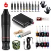 Tattoo Machine Set Complete DC Tattoo Pen Set Professionele tattoo voeding met 10st inktcartridge naald Beginner tattoo kit