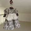 Robes de fille mignonnes pour bébés filles, barboteuse brodée de fleurs de marguerite, douce et confortable, body coréen, robe à volants pour enfants en bas âge, vêtements de sœur