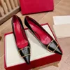 Designer High Heels Women's High Heels Pointed Toe Shoes Classic Metal V Buckle Nude Black Red Matte 6cm 8cm 10cm Stiletto Wedding Shoes 35-44