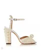 2024 Designer Bridal Shoes SACARIA Platform Sandals Pearl Embellishment Sacora Women's High Heels Perfect Evening Lady Pumps EU35-43