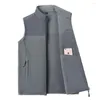 Men's Vests 2024 Warm Fleece Vest Coat Zipper Cardigan Waistcoats Casual Thermal Soft Sleeveless Jacket Clothing Top