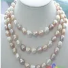 NOUVEAU long 50 8-9mm baroque multicolore collier de perles d'eau douce 240Y