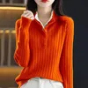 Kvinnors tröjor Autumn Winter Wool Sweater Women Fake Two Piece Stand Collar Stickover Korean Slim Femme Jumper Casual Wild Knit Tops 231218