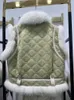 Womens Down Parkas Winter Fashion Goose Vest Natural Fox Fur Collar Waistcoat Luxury Puffer Jackets kläder 231218