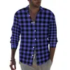 Men's Casual Shirts Red Gingham Shirt Christmas Check Plaid Long Sleeve Custom Streetwear Blouses Autumn Vintage Oversized Clothes