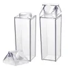 Garrafas de água garrafa de suco recipiente transparente chaleira bebida leite claro viagem quadrado