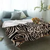 Blankets Zebra And Leopard Texture Flannel Blanket Warm Soft Sofa Winter Sheet Bedspread Camping Travel 231218